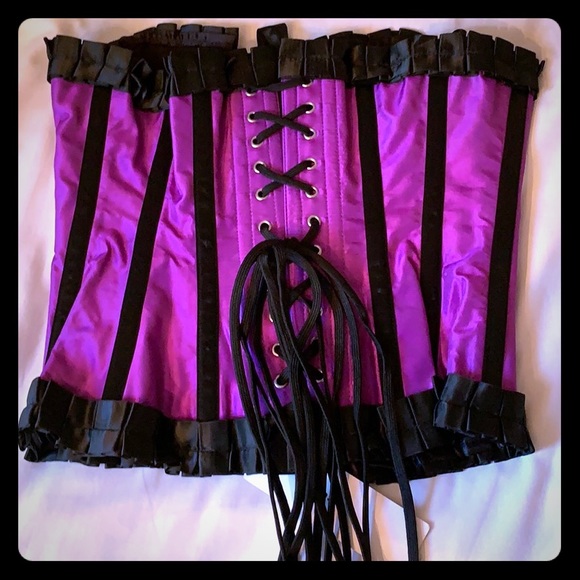 PRICE๐๐ปNWT Purple Steel Bone Corset Size 20 - Picture 2 of 8